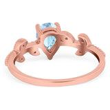 Leaf Style Pear Natural Stone Beaded Ring