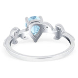 Leaf Style Pear Natural Stone Beaded Ring