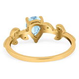 Leaf Style Pear Natural Stone Beaded Ring