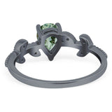 Leaf Style Pear Natural Stone Beaded Ring