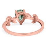 Leaf Style Pear Natural Stone Beaded Ring