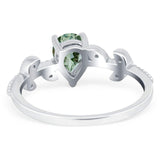 Leaf Style Pear Natural Stone Beaded Ring