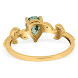 Leaf Style Pear Natural Stone Beaded Ring