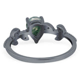 Leaf Style Pear Natural Stone Beaded Ring