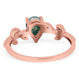 Leaf Style Pear Natural Stone Beaded Ring