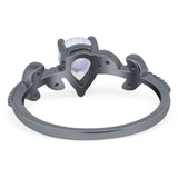 Leaf Style Pear Natural Stone Beaded Ring