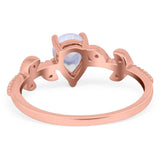 Leaf Style Pear Natural Stone Beaded Ring