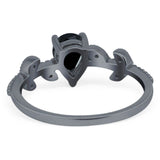 Leaf Style Pear Natural Stone Beaded Ring