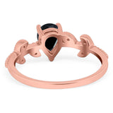 Leaf Style Pear Natural Stone Beaded Ring