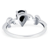 Leaf Style Pear Natural Stone Beaded Ring