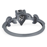 Leaf Style Pear Natural Stone Beaded Ring