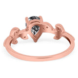 Leaf Style Pear Natural Stone Beaded Ring