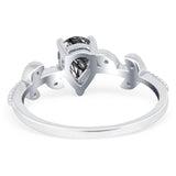 Leaf Style Pear Natural Stone Beaded Ring