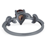 Leaf Style Pear Natural Stone Beaded Ring