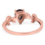 Leaf Style Pear Natural Stone Beaded Ring