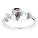 Leaf Style Pear Natural Stone Beaded Ring