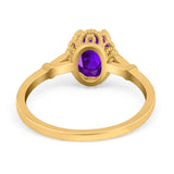 Vintage Style Oval Natural Stone Ring