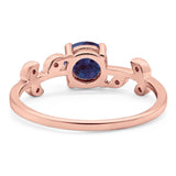 Round Natural Stone Leaf Style Ring