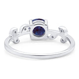 Round Natural Stone Leaf Style Ring