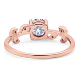 Round Natural Stone Leaf Style Ring