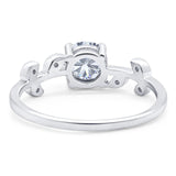 Round Natural Stone Leaf Style Ring