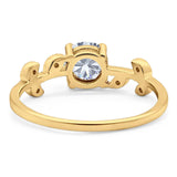 Round Natural Stone Leaf Style Ring