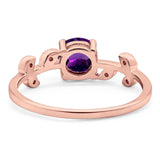 Round Natural Stone Leaf Style Ring