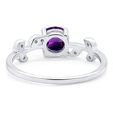 Round Natural Stone Leaf Style Ring