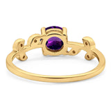 Round Natural Stone Leaf Style Ring