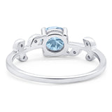 Round Natural Stone Leaf Style Ring