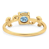 Round Natural Stone Leaf Style Ring