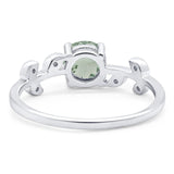 Round Natural Stone Leaf Style Ring