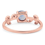 Round Natural Stone Leaf Style Ring