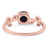 Round Natural Stone Leaf Style Ring