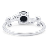 Round Natural Stone Leaf Style Ring