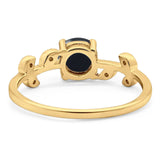 Round Natural Stone Leaf Style Ring