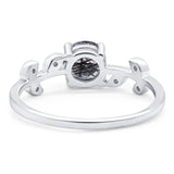 Round Natural Stone Leaf Style Ring