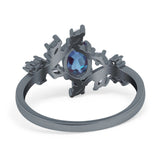 Floral Oval Natural Stone Wedding Ring