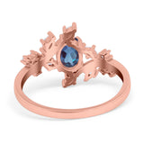 Floral Oval Natural Stone Wedding Ring