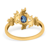 Floral Oval Natural Stone Wedding Ring