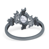 Floral Oval Natural Stone Wedding Ring