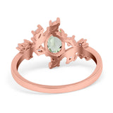 Floral Oval Natural Stone Wedding Ring