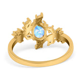 Floral Oval Natural Stone Wedding Ring