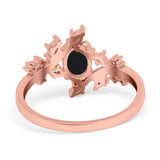 Floral Oval Natural Stone Wedding Ring