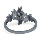 Floral Oval Natural Stone Wedding Ring