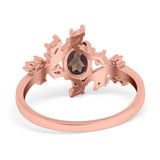 Floral Oval Natural Stone Wedding Ring