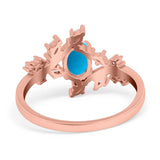 Floral Oval Natural Stone Wedding Ring