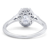 Art Deco Oval Natural Stone Halo Ring