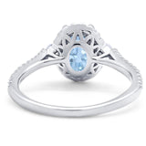 Art Deco Oval Natural Stone Halo Ring