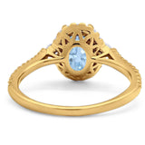 Art Deco Oval Natural Stone Halo Ring